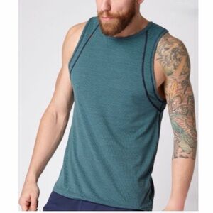 RHONE Glacier Delta Men’s Teal Tank Top